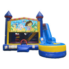 Dora The Explorer 7-in-1 bounce house rental in Hartford CT